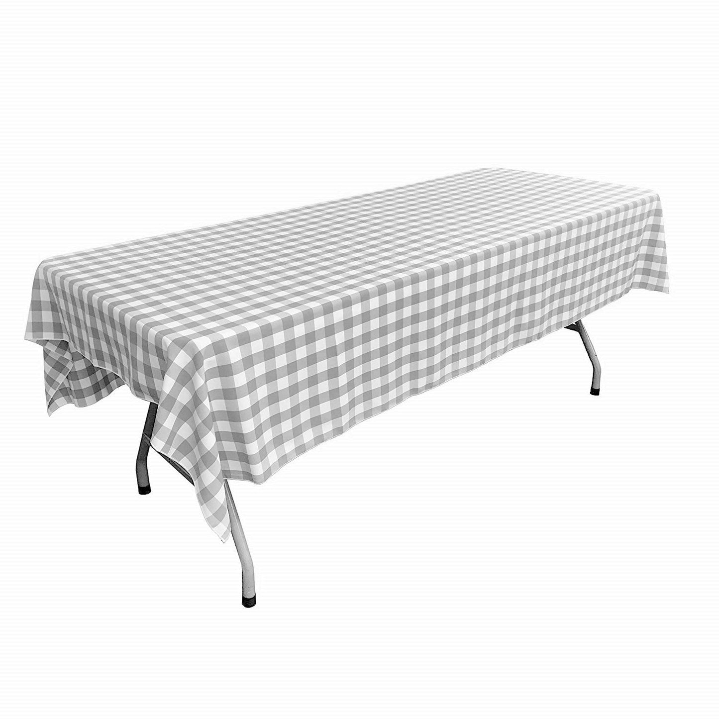 60" Wide x 90" Long Rectangular Polyester Poplin Gingham Checkered Tablecloth - New Creations Fabric & Foam Inc