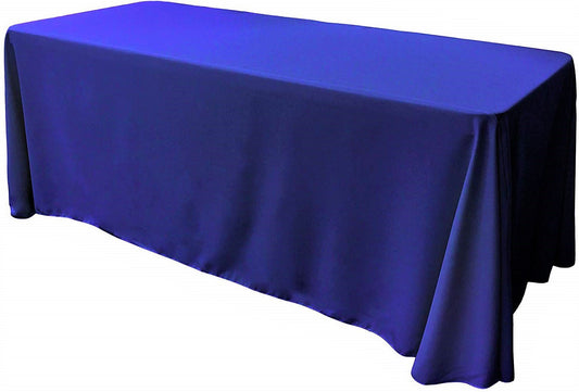 90" Wide by 108" Long Rectangular Polyester Poplin Seamless Tablecloth - Rounded Corners - New Creations Fabric & Foam Inc