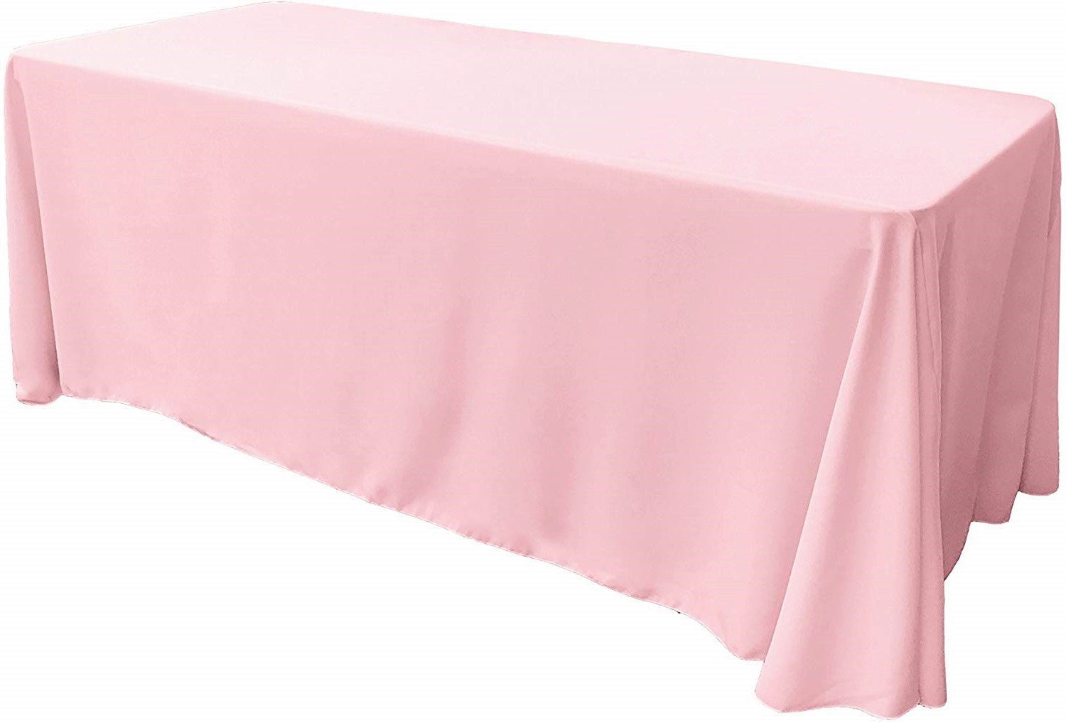 90" Wide by 132" Long Rectangular Polyester Poplin Seamless Tablecloth - Rounded Corners - New Creations Fabric & Foam Inc