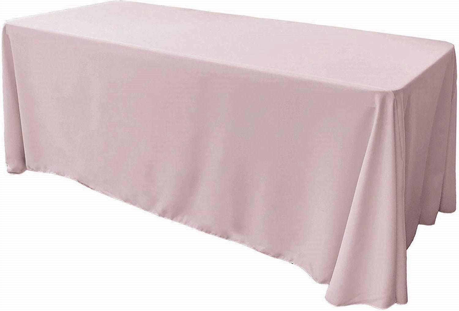 90" Wide by 132" Long Rectangular Polyester Poplin Seamless Tablecloth - Rounded Corners - New Creations Fabric & Foam Inc