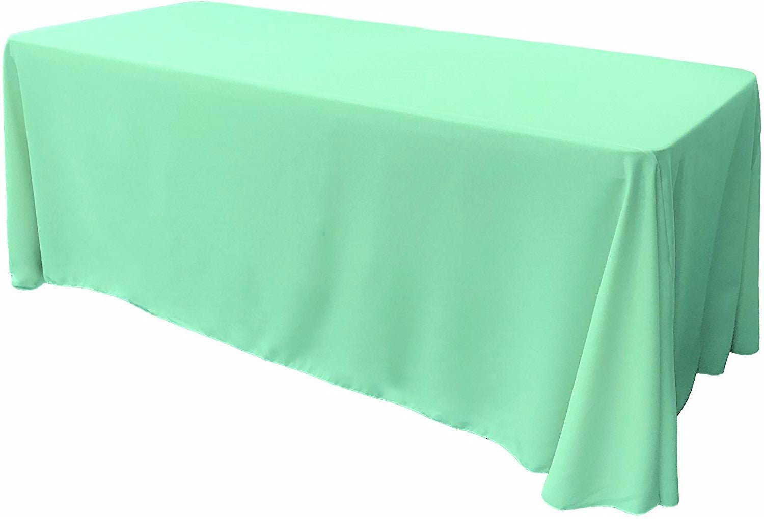 90" Wide by 132" Long Rectangular Polyester Poplin Seamless Tablecloth - Rounded Corners - New Creations Fabric & Foam Inc