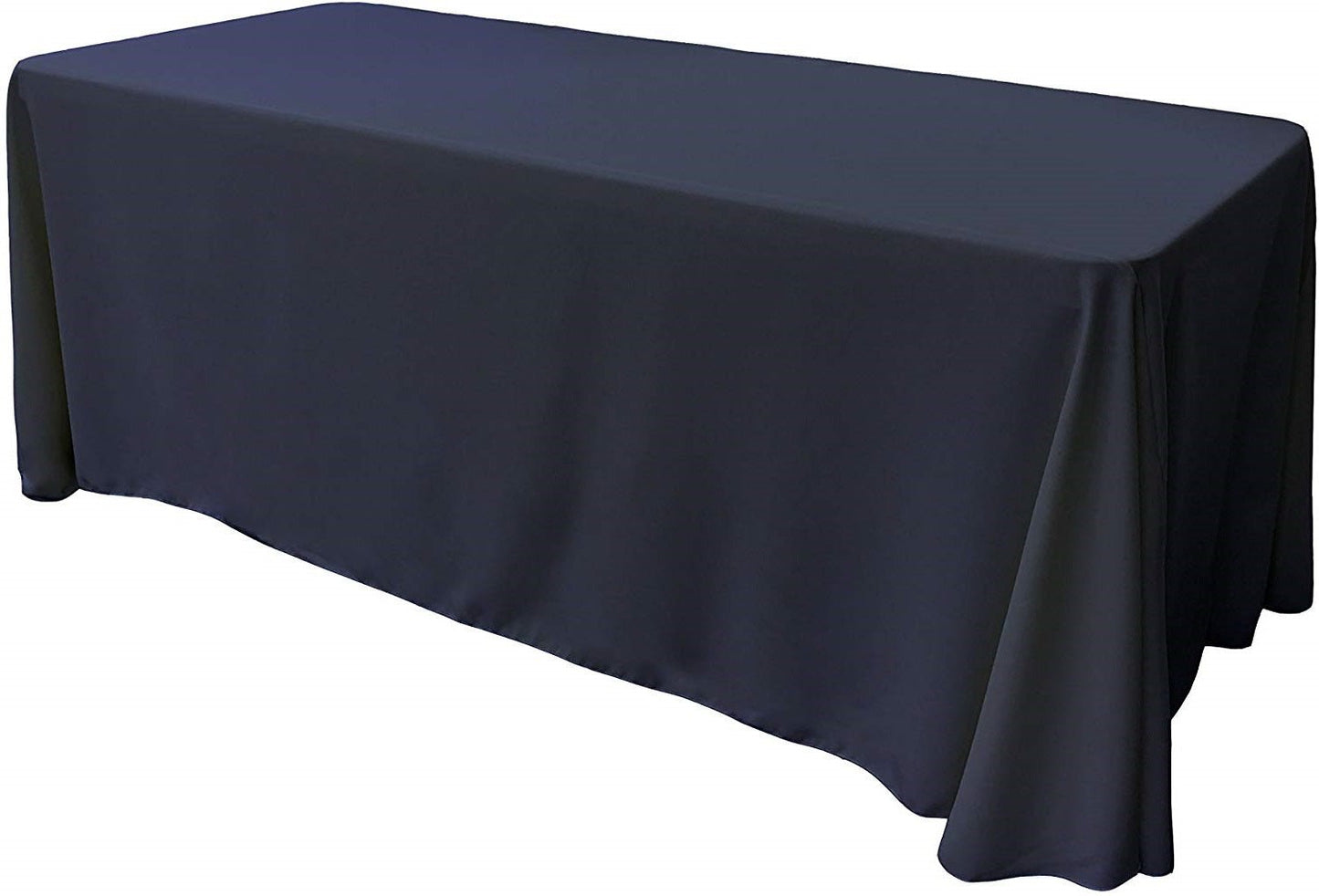 90" Wide by 132" Long Rectangular Polyester Poplin Seamless Tablecloth - Rounded Corners - New Creations Fabric & Foam Inc
