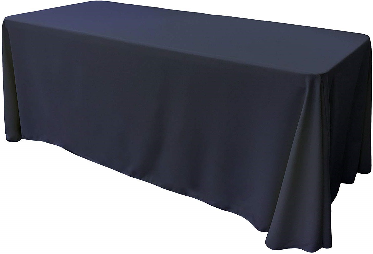90" Wide by 132" Long Rectangular Polyester Poplin Seamless Tablecloth - Rounded Corners - New Creations Fabric & Foam Inc