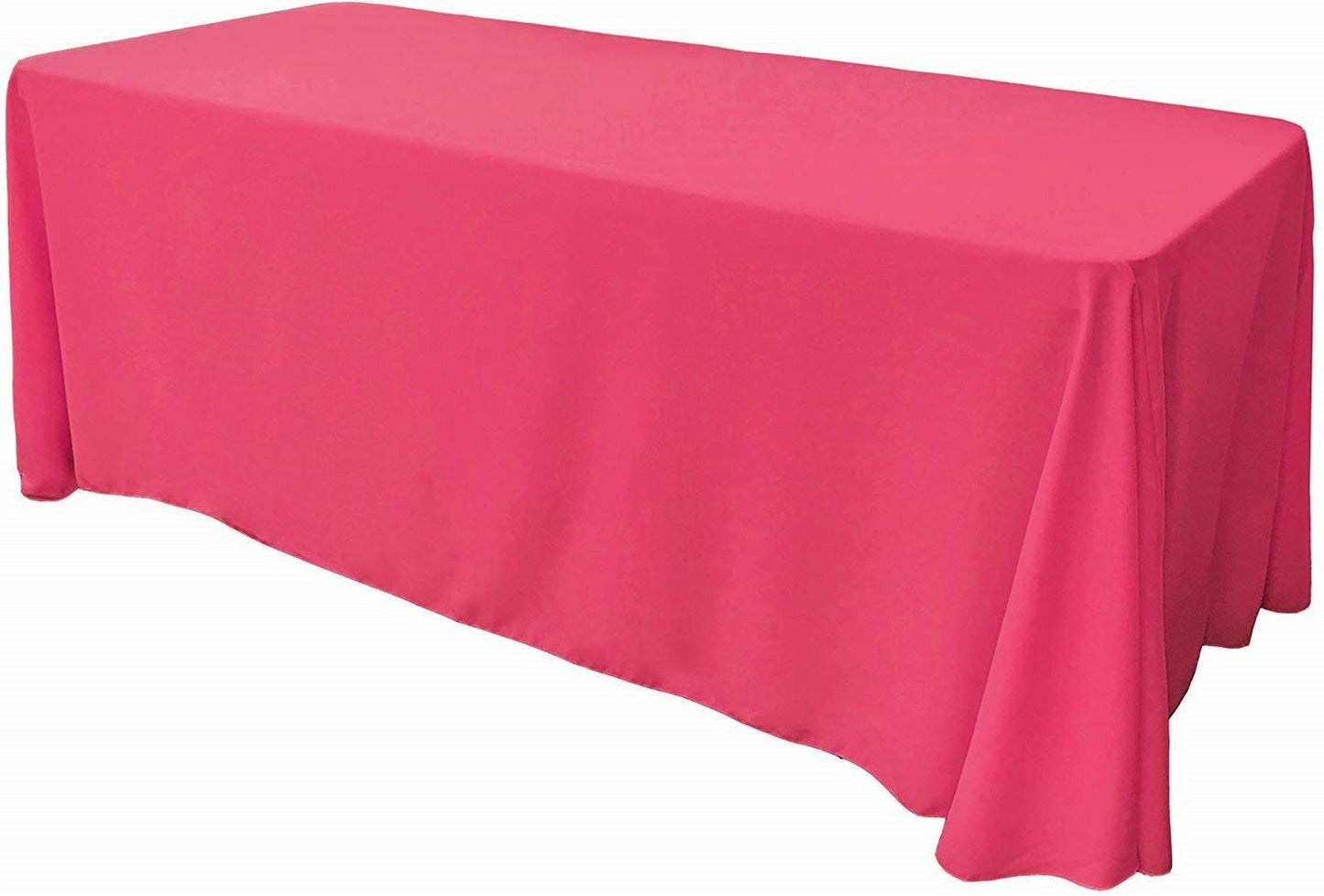 90" Wide by 132" Long Rectangular Polyester Poplin Seamless Tablecloth - Rounded Corners - New Creations Fabric & Foam Inc