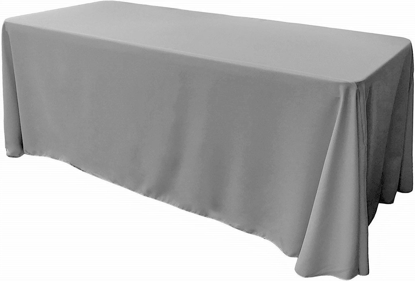 90" Wide by 132" Long Rectangular Polyester Poplin Seamless Tablecloth - Rounded Corners - New Creations Fabric & Foam Inc