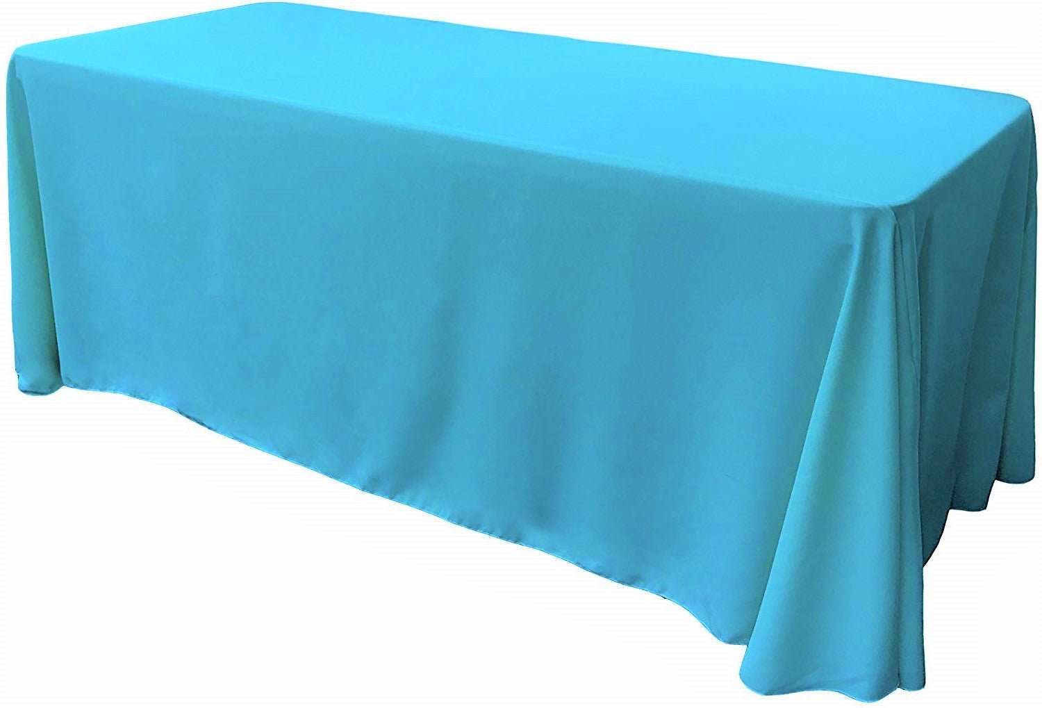 90" Wide by 132" Long Rectangular Polyester Poplin Seamless Tablecloth - Rounded Corners - New Creations Fabric & Foam Inc