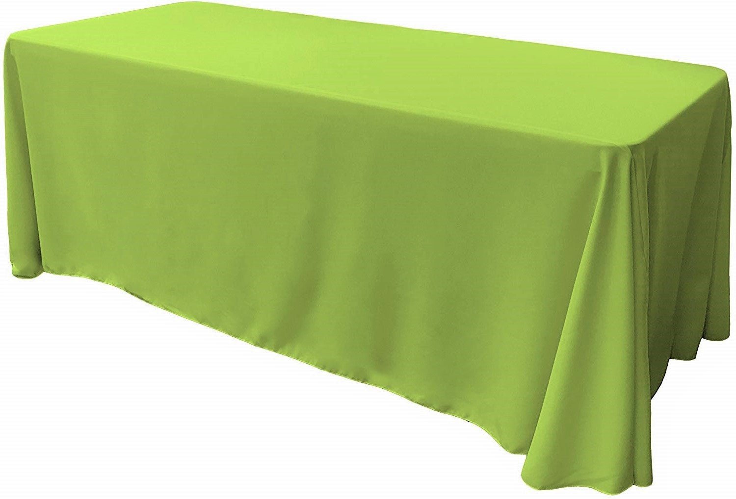 90" Wide by 132" Long Rectangular Polyester Poplin Seamless Tablecloth - Rounded Corners - New Creations Fabric & Foam Inc