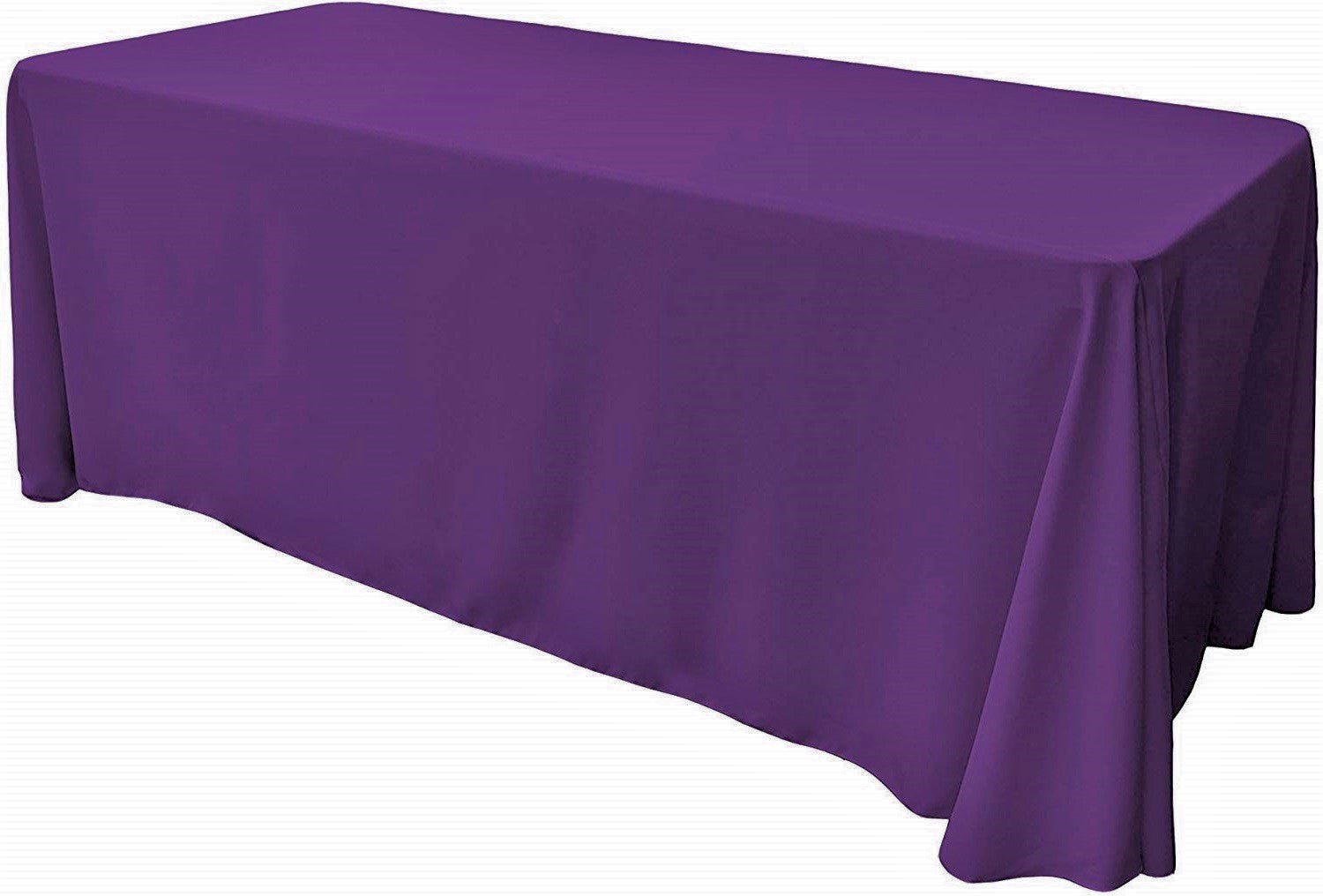 90" Wide by 132" Long Rectangular Polyester Poplin Seamless Tablecloth - Rounded Corners - New Creations Fabric & Foam Inc