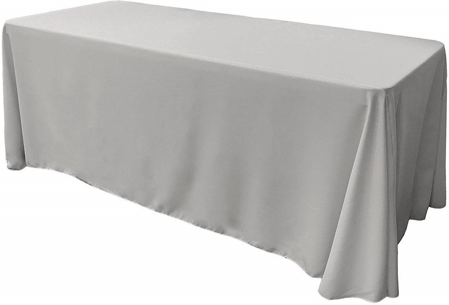 90" Wide by 132" Long Rectangular Polyester Poplin Seamless Tablecloth - Rounded Corners - New Creations Fabric & Foam Inc