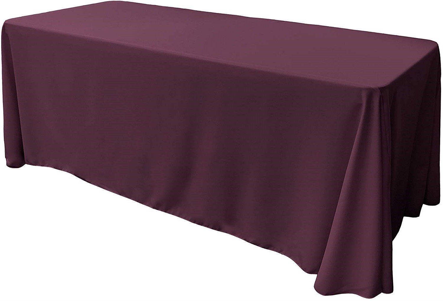 90" Wide by 132" Long Rectangular Polyester Poplin Seamless Tablecloth - Rounded Corners - New Creations Fabric & Foam Inc