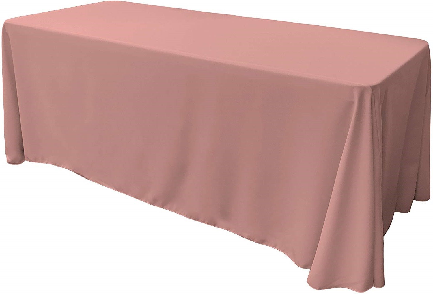 90" Wide by 132" Long Rectangular Polyester Poplin Seamless Tablecloth - Rounded Corners - New Creations Fabric & Foam Inc
