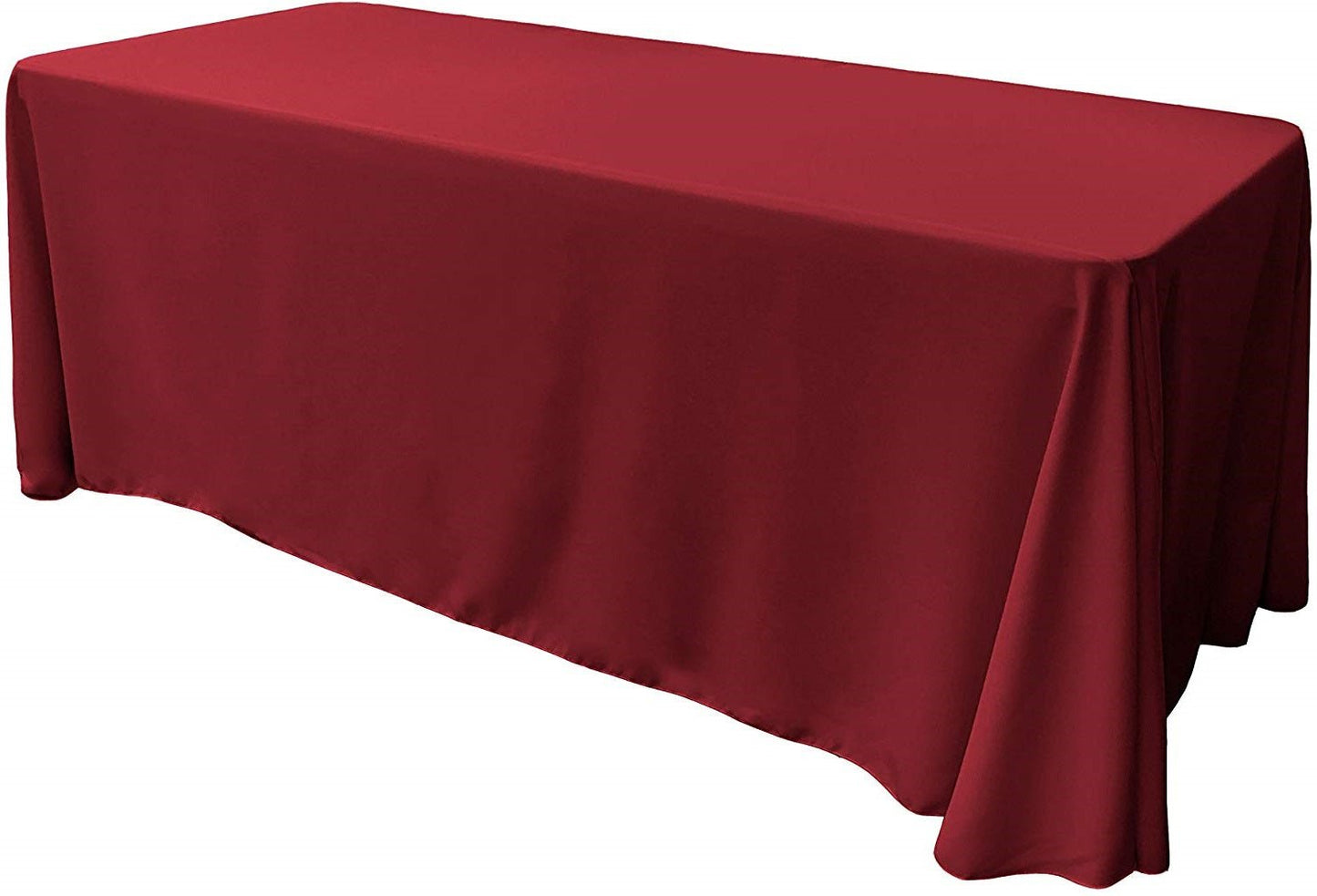 90" Wide by 132" Long Rectangular Polyester Poplin Seamless Tablecloth - Rounded Corners - New Creations Fabric & Foam Inc