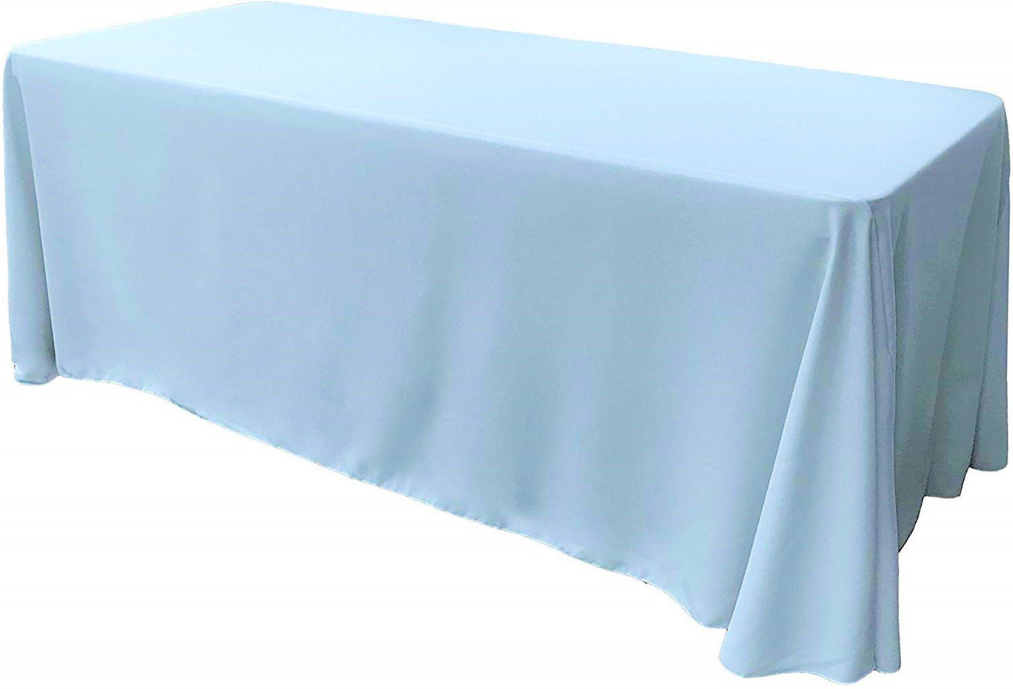 90" Wide by 132" Long Rectangular Polyester Poplin Seamless Tablecloth - Rounded Corners - New Creations Fabric & Foam Inc