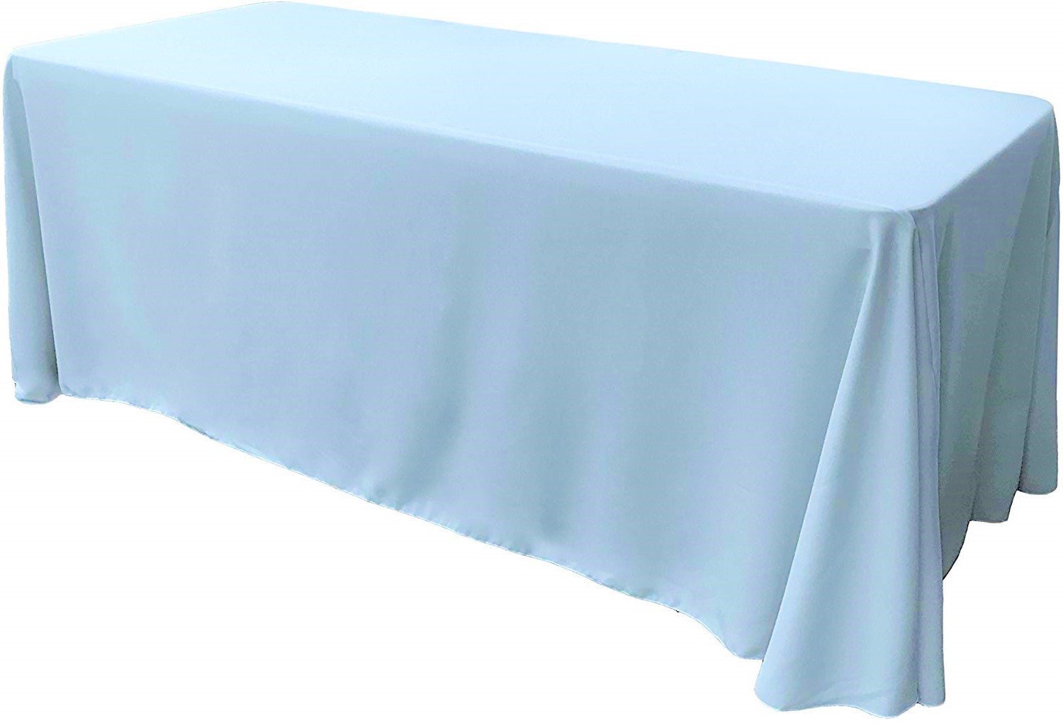 90" Wide by 132" Long Rectangular Polyester Poplin Seamless Tablecloth - Rounded Corners - New Creations Fabric & Foam Inc