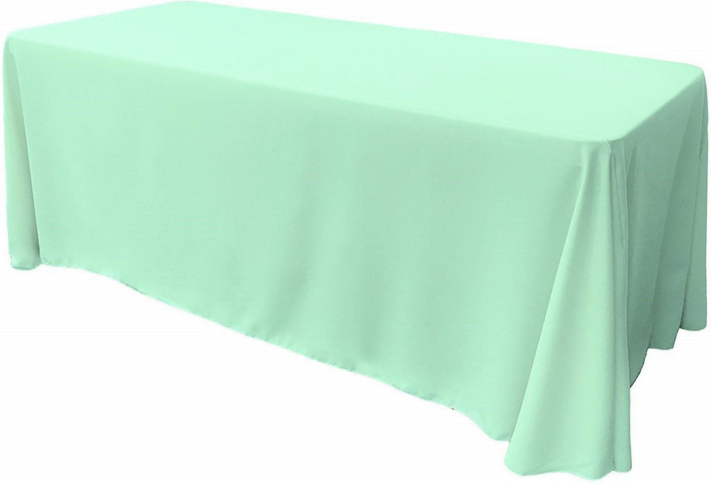 90" Wide by 132" Long Rectangular Polyester Poplin Seamless Tablecloth - Rounded Corners - New Creations Fabric & Foam Inc