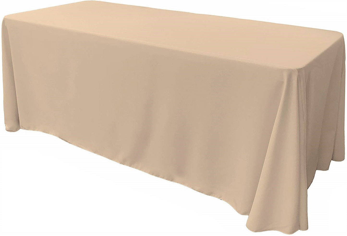 90" Wide by 132" Long Rectangular Polyester Poplin Seamless Tablecloth - Rounded Corners - New Creations Fabric & Foam Inc