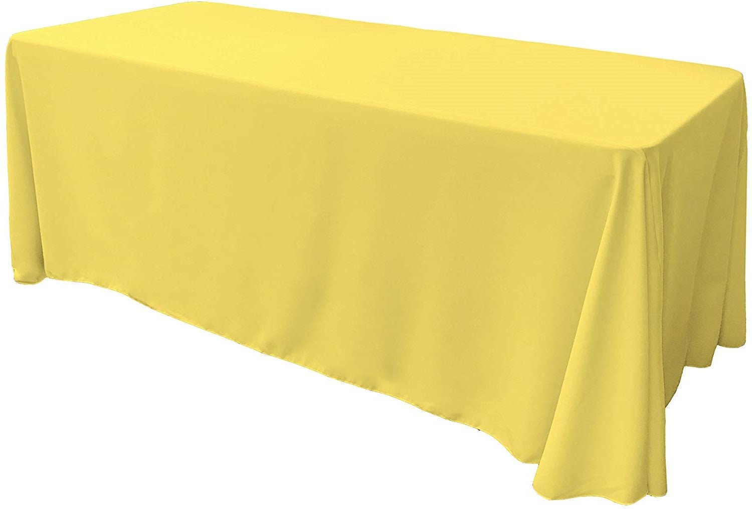 90" Wide by 132" Long Rectangular Polyester Poplin Seamless Tablecloth - Rounded Corners - New Creations Fabric & Foam Inc