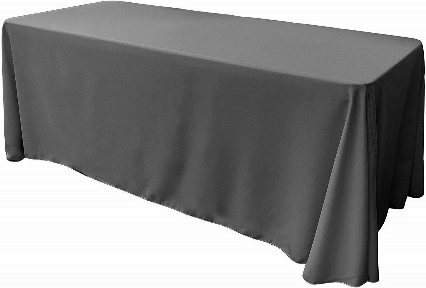 90" Wide by 132" Long Rectangular Polyester Poplin Seamless Tablecloth - Rounded Corners - New Creations Fabric & Foam Inc