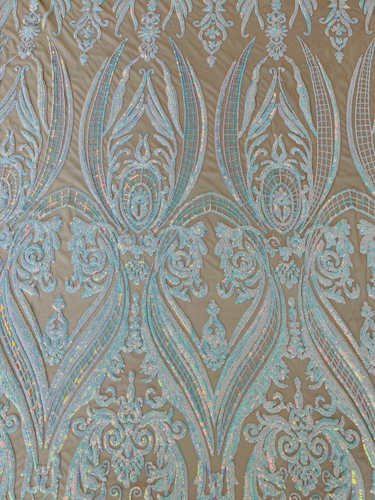 Big Sequin Damask Fabric 54” Wide| New Creations Fabric & Foam Inc. - New Creations Fabric & Foam Inc