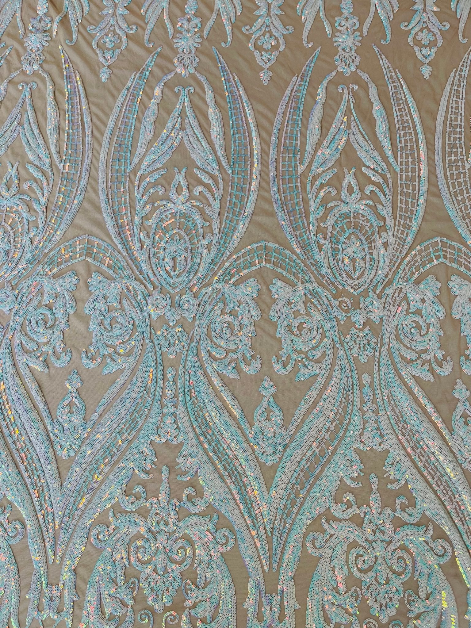 Big Sequin Damask Fabric 54” Wide| New Creations Fabric & Foam Inc. - New Creations Fabric & Foam Inc