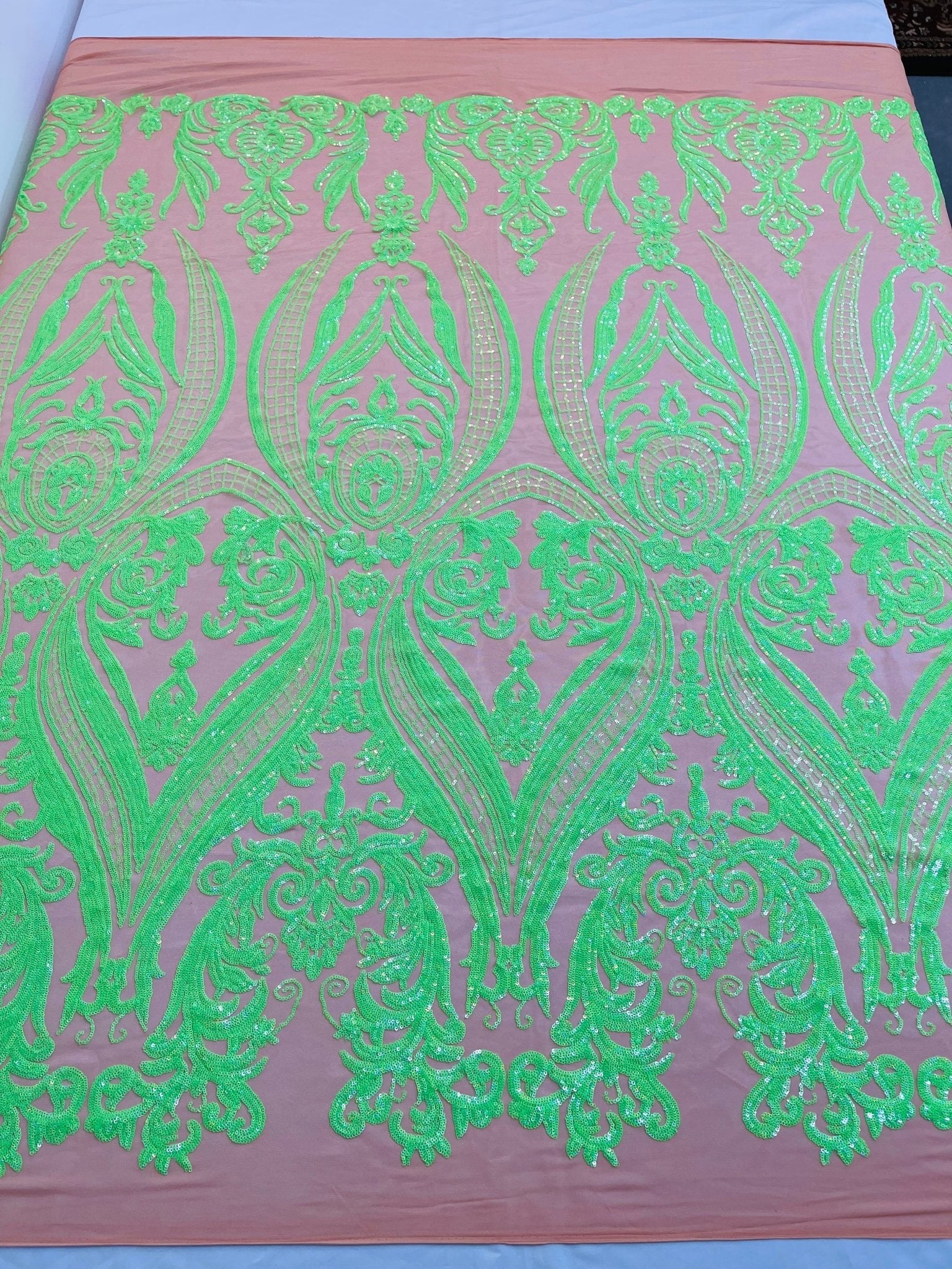 Big Sequin Damask Fabric 54” Wide| New Creations Fabric & Foam Inc. - New Creations Fabric & Foam Inc