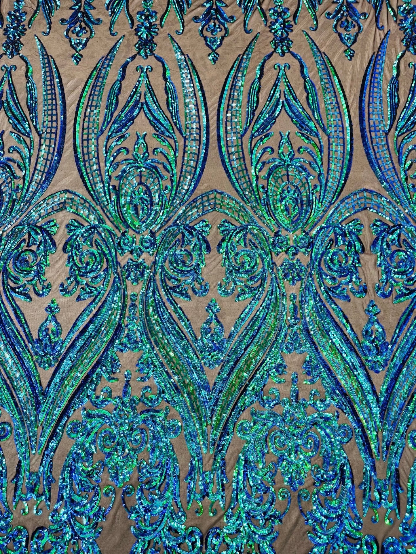 Big Sequin Damask Fabric 54” Wide| New Creations Fabric & Foam Inc. - New Creations Fabric & Foam Inc