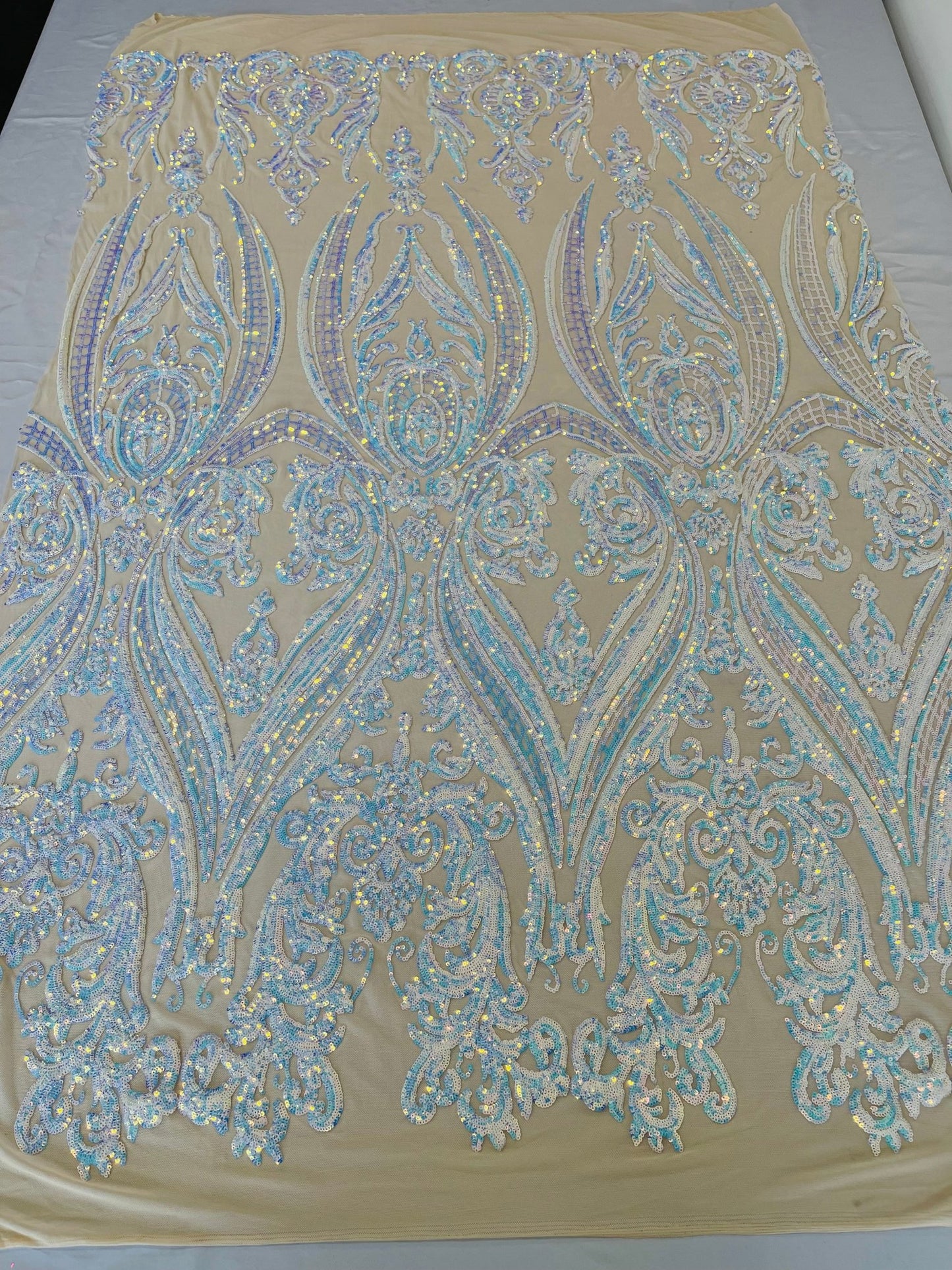 Big Sequin Damask Fabric 54” Wide| New Creations Fabric & Foam Inc. - New Creations Fabric & Foam Inc