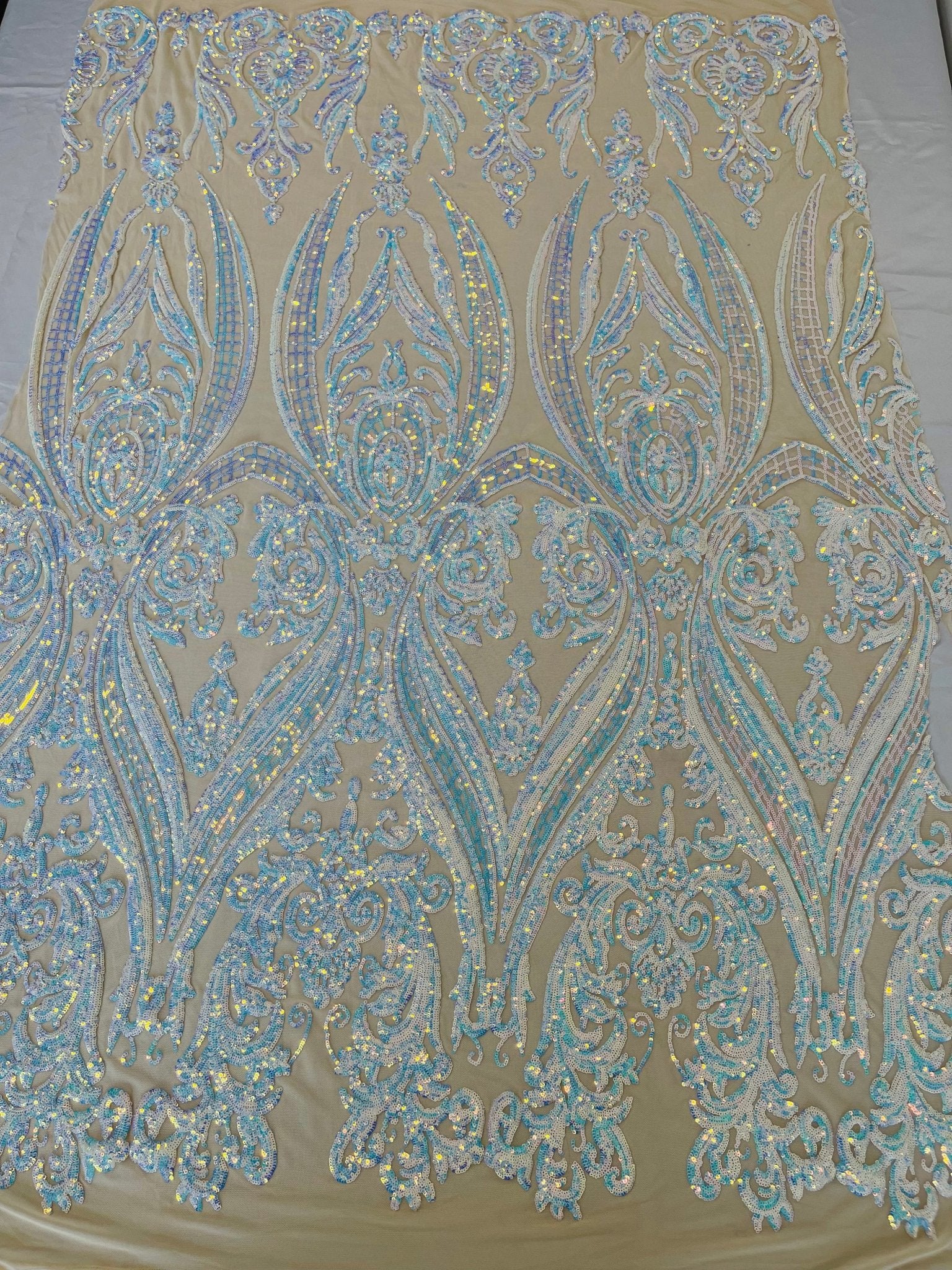 Big Sequin Damask Fabric 54” Wide| New Creations Fabric & Foam Inc. - New Creations Fabric & Foam Inc