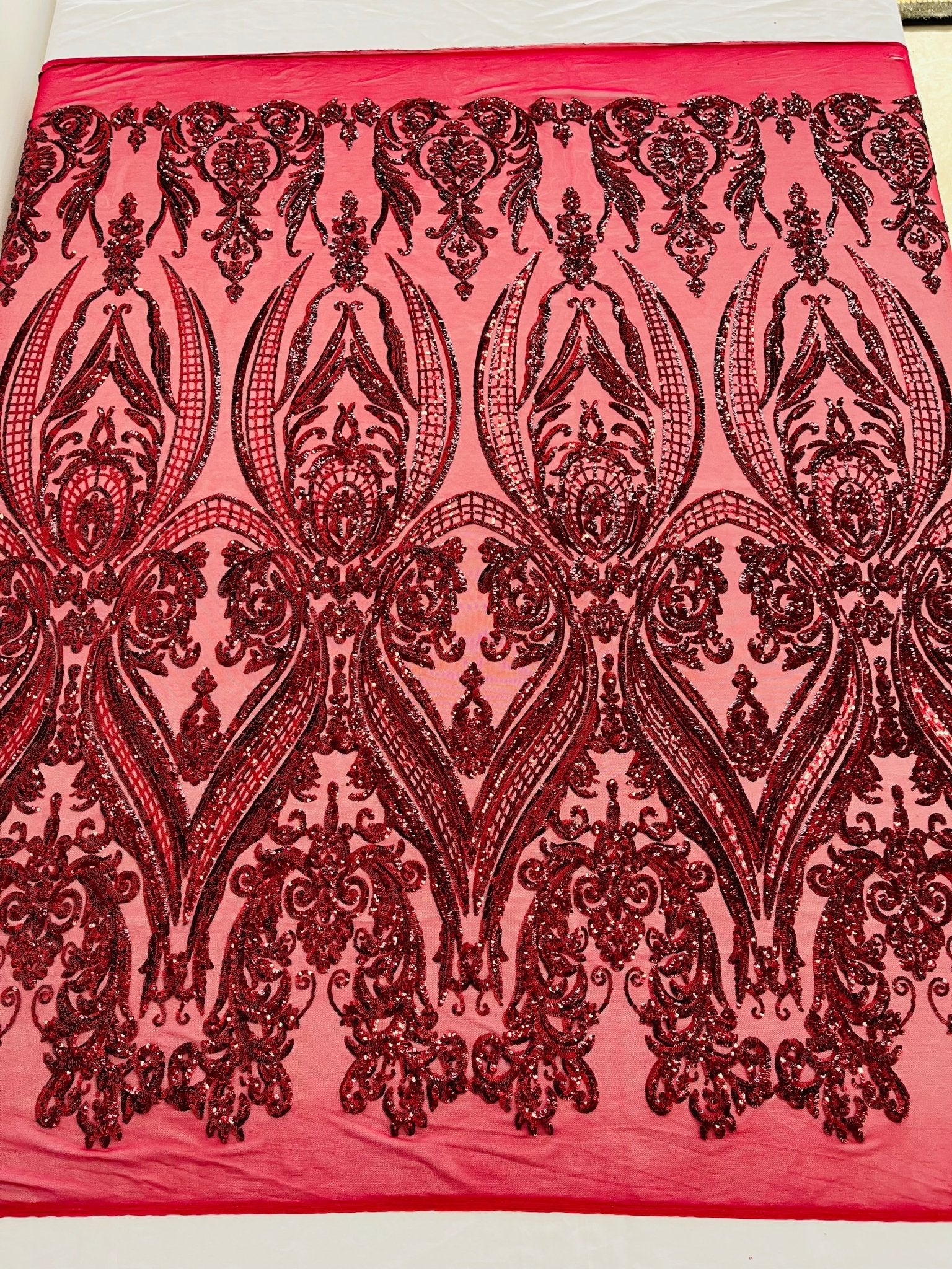Big Sequin Damask Fabric 54” Wide| New Creations Fabric & Foam Inc. - New Creations Fabric & Foam Inc