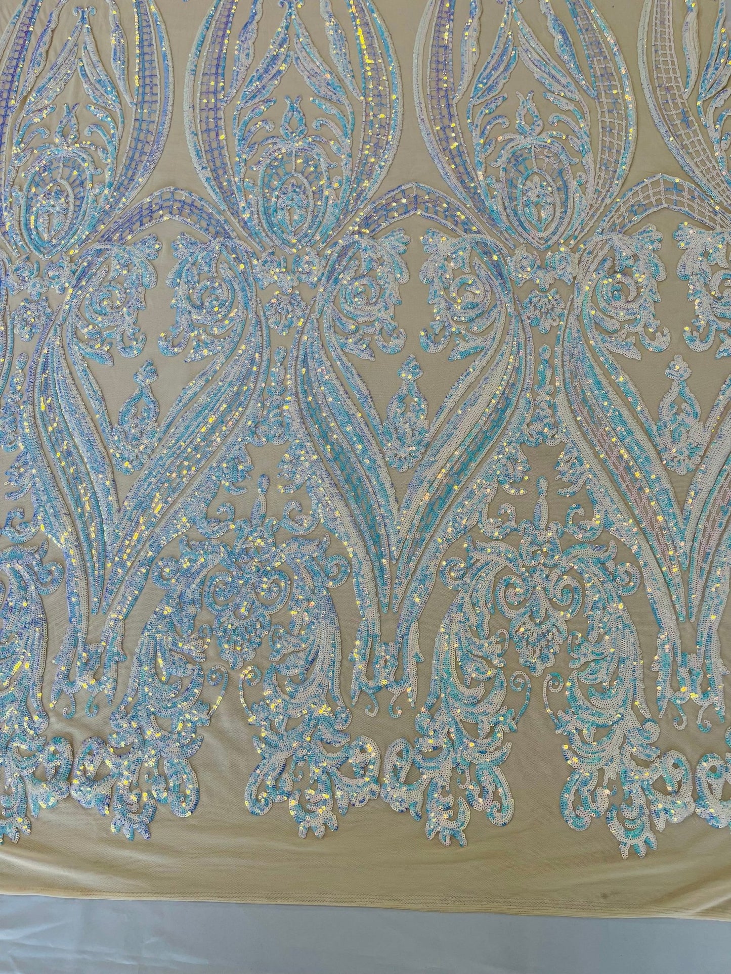 Big Sequin Damask Fabric 54” Wide| New Creations Fabric & Foam Inc. - New Creations Fabric & Foam Inc