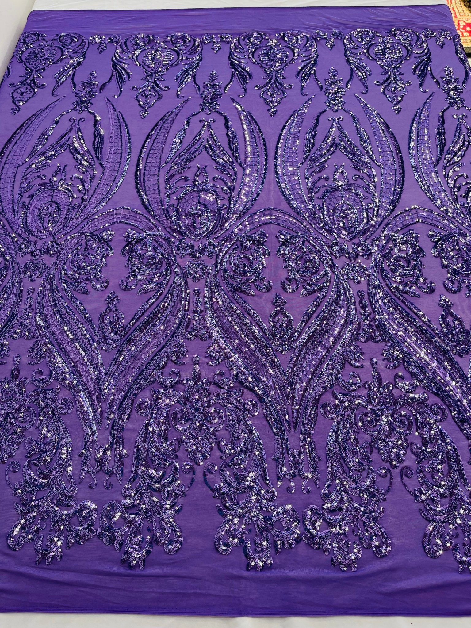 Big Sequin Damask Fabric 54” Wide| New Creations Fabric & Foam Inc. - New Creations Fabric & Foam Inc