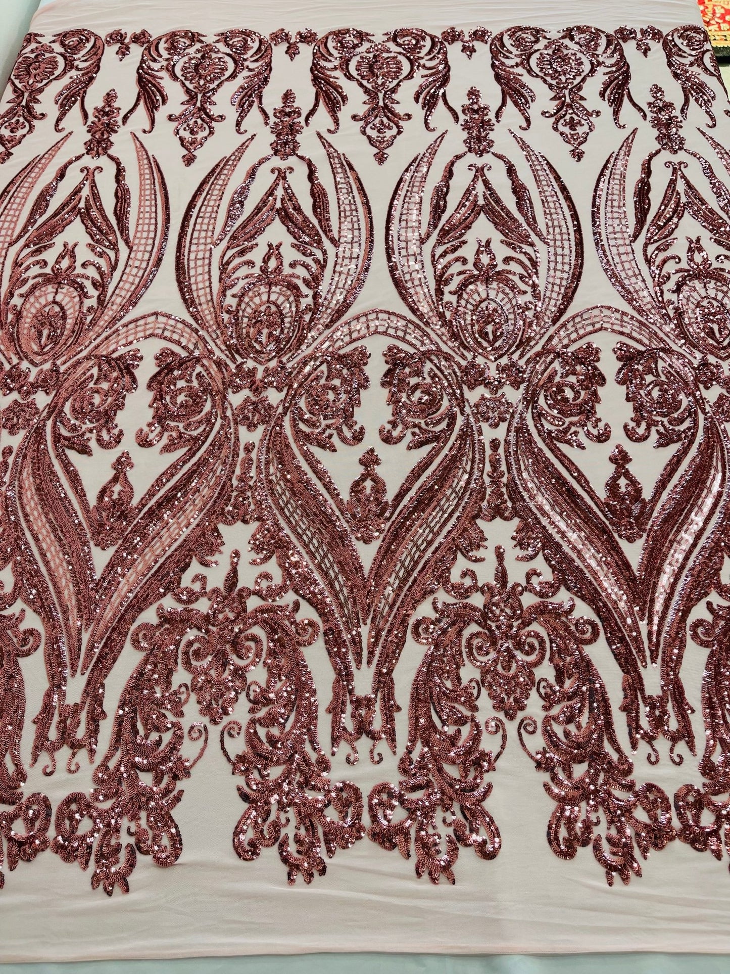 Big Sequin Damask Fabric 54” Wide| New Creations Fabric & Foam Inc. - New Creations Fabric & Foam Inc