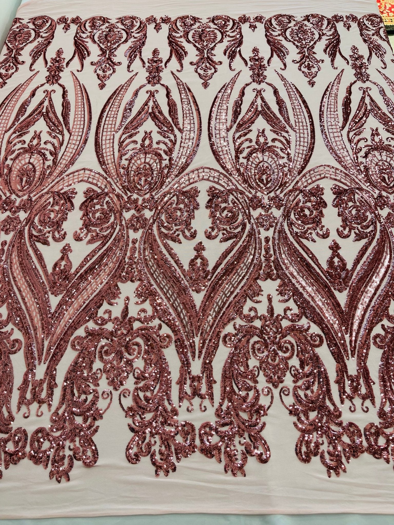 Big Sequin Damask Fabric 54” Wide| New Creations Fabric & Foam Inc. - New Creations Fabric & Foam Inc