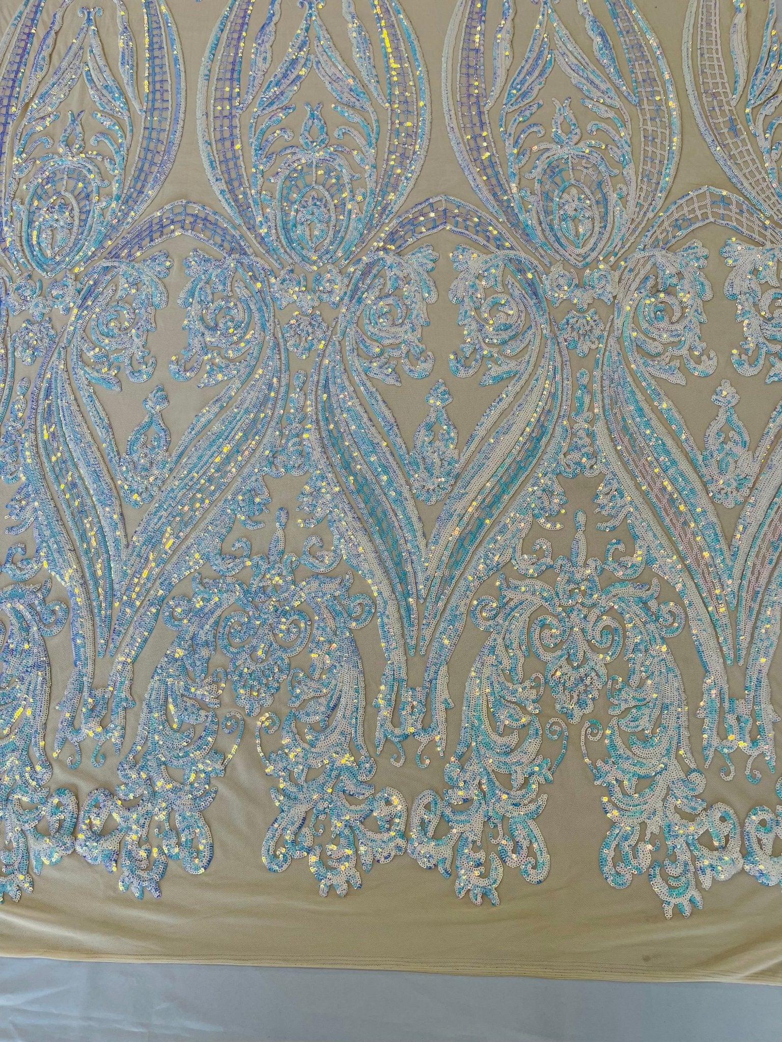 Big Sequin Damask Fabric 54” Wide| New Creations Fabric & Foam Inc. - New Creations Fabric & Foam Inc