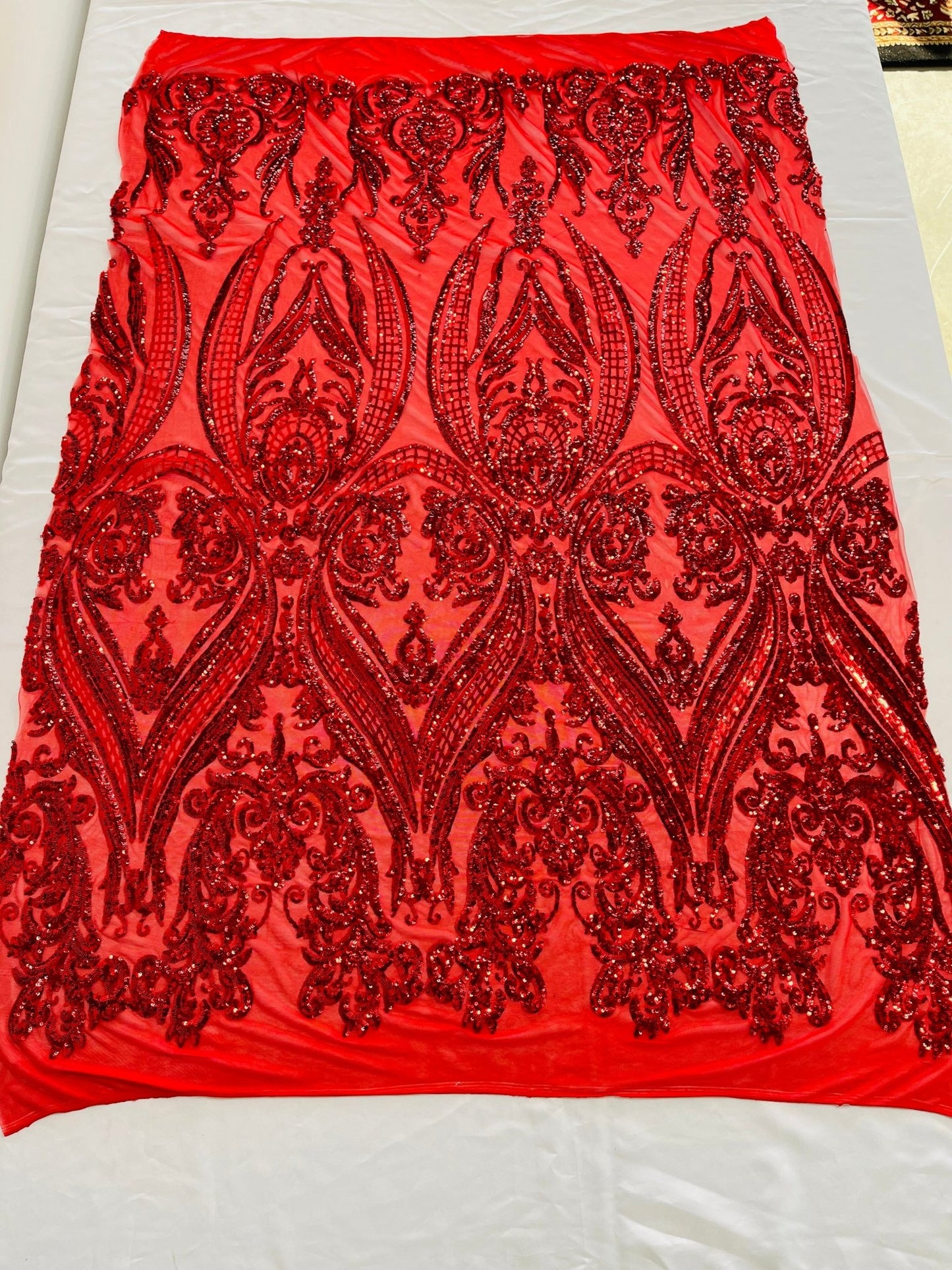 Big Sequin Damask Fabric 54” Wide| New Creations Fabric & Foam Inc. - New Creations Fabric & Foam Inc