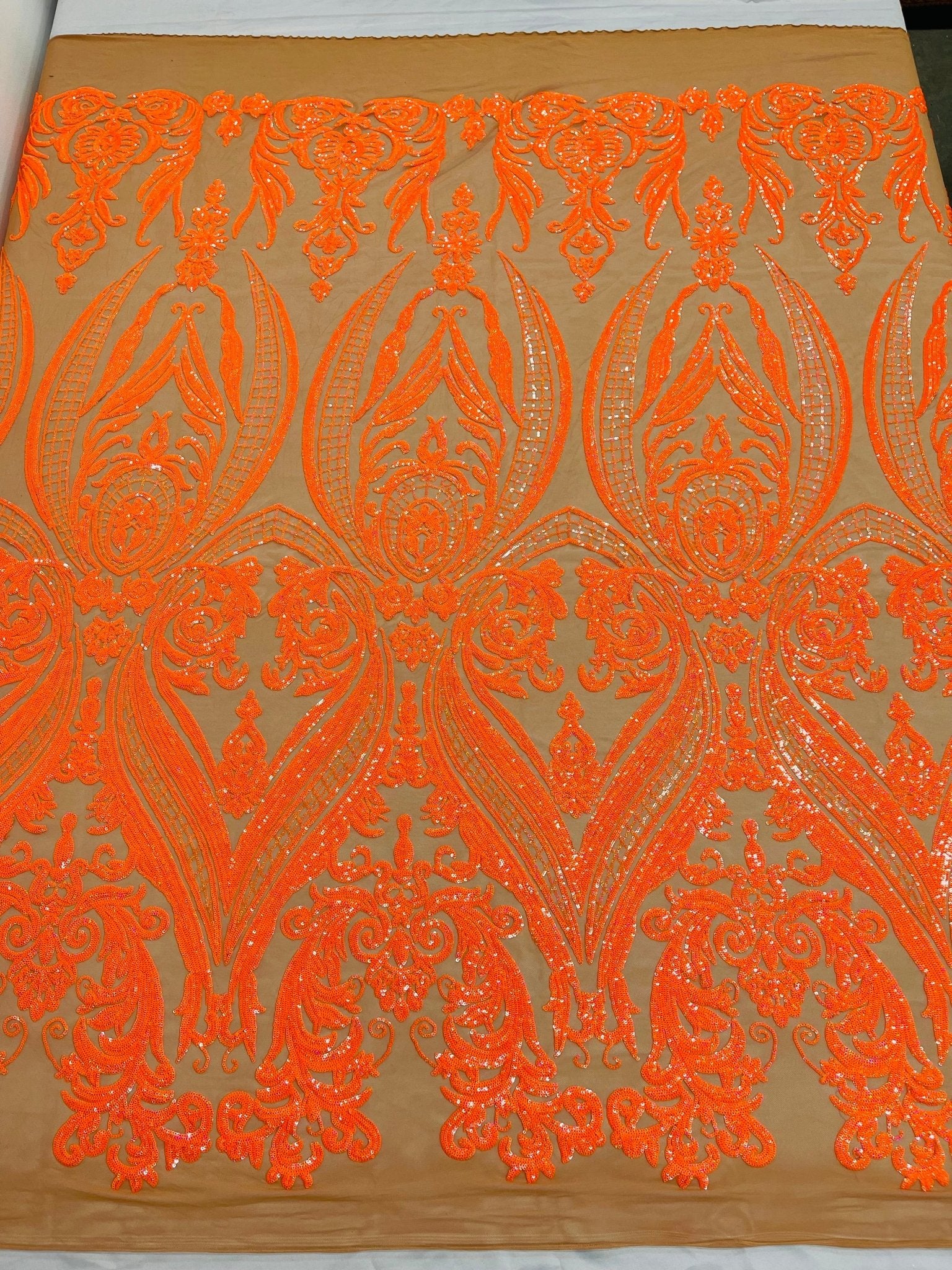 Big Sequin Damask Fabric 54” Wide| New Creations Fabric & Foam Inc. - New Creations Fabric & Foam Inc