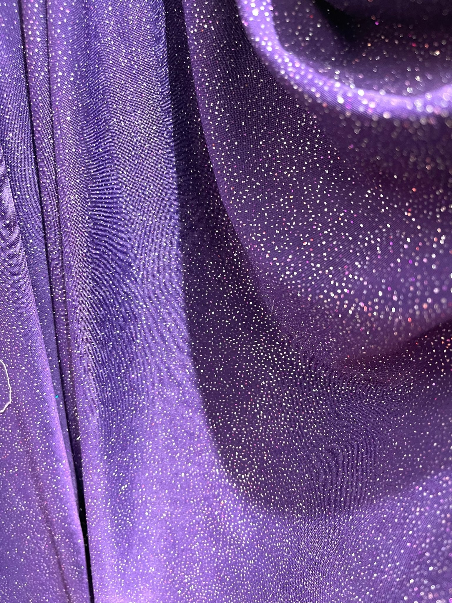 Dark purple shiny iridescent glitter stretch spandex design - Selena fabric - decorations - Halloween - sold by the yard - New Creations Fabric & Foam Inc