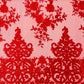 Elegant flower damask flat lace embroidery on a mesh - sold by the yard. - New Creations Fabric & Foam Inc