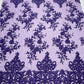 Elegant flower damask flat lace embroidery on a mesh - sold by the yard. - New Creations Fabric & Foam Inc