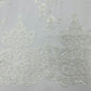 Elegant flower damask flat lace embroidery on a mesh - sold by the yard. - New Creations Fabric & Foam Inc