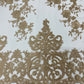 Elegant flower damask flat lace embroidery on a mesh - sold by the yard. - New Creations Fabric & Foam Inc