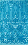 Feather Damask Shiny Sequin Design on a 4 Way Stretch mesh Fabric - Prom Night - Sold by The Yard. - New Creations Fabric & Foam Inc