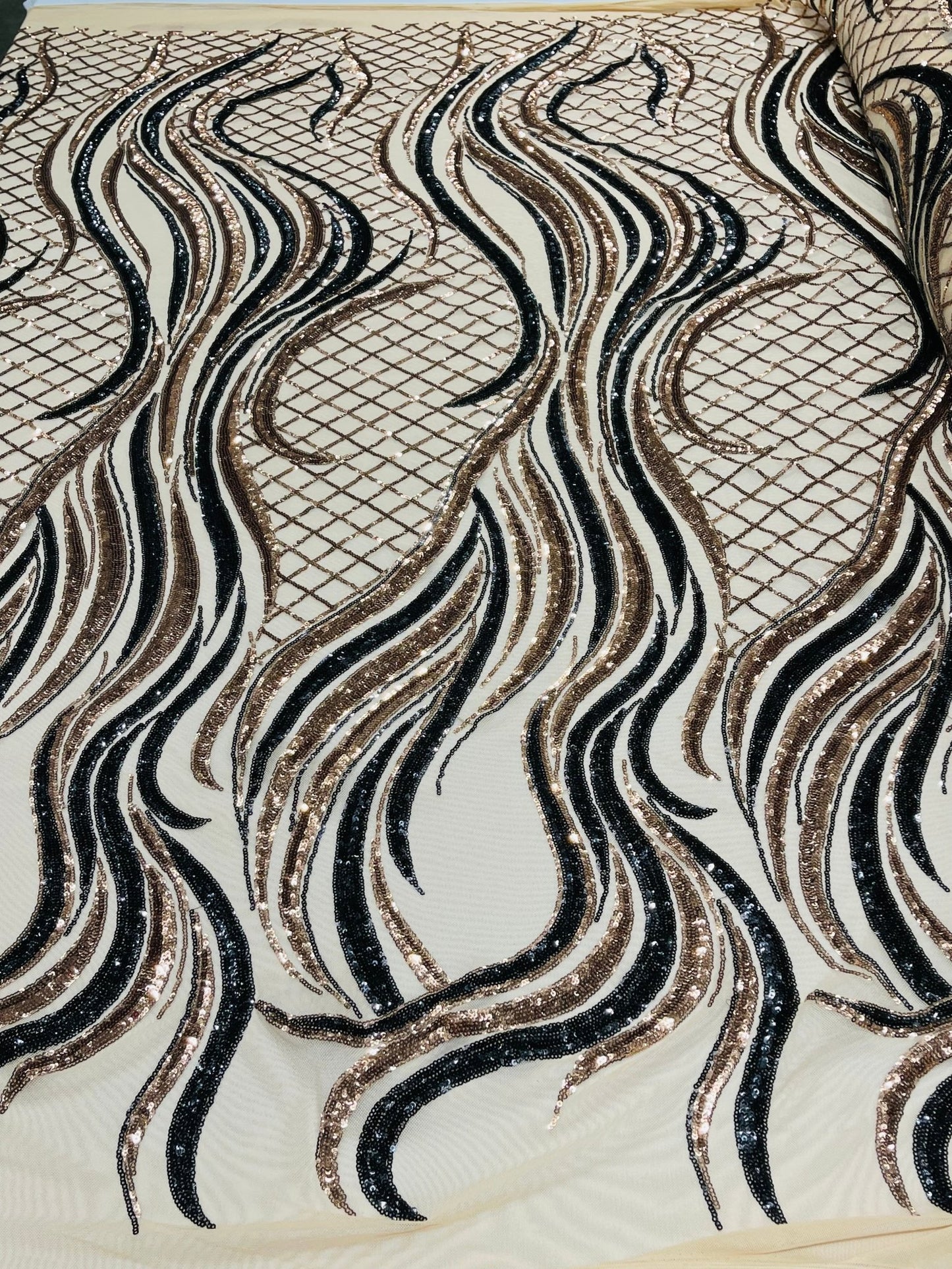 Flame Sequin Fabric 54” Wide| New Creations Fabric & Foam Inc. - New Creations Fabric & Foam Inc