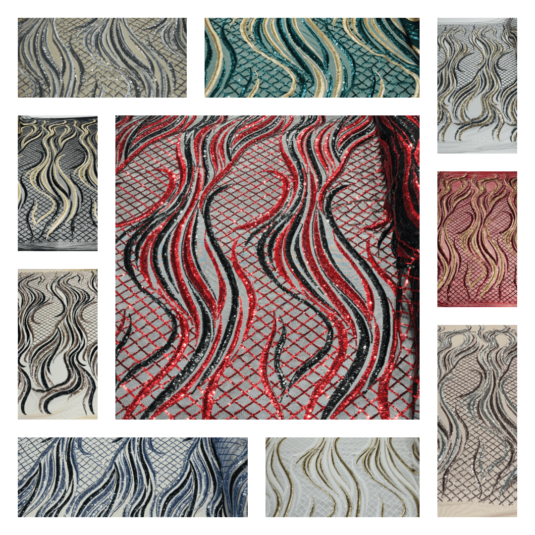 Flame Sequin Fabric 54” Wide| New Creations Fabric & Foam Inc. - New Creations Fabric & Foam Inc