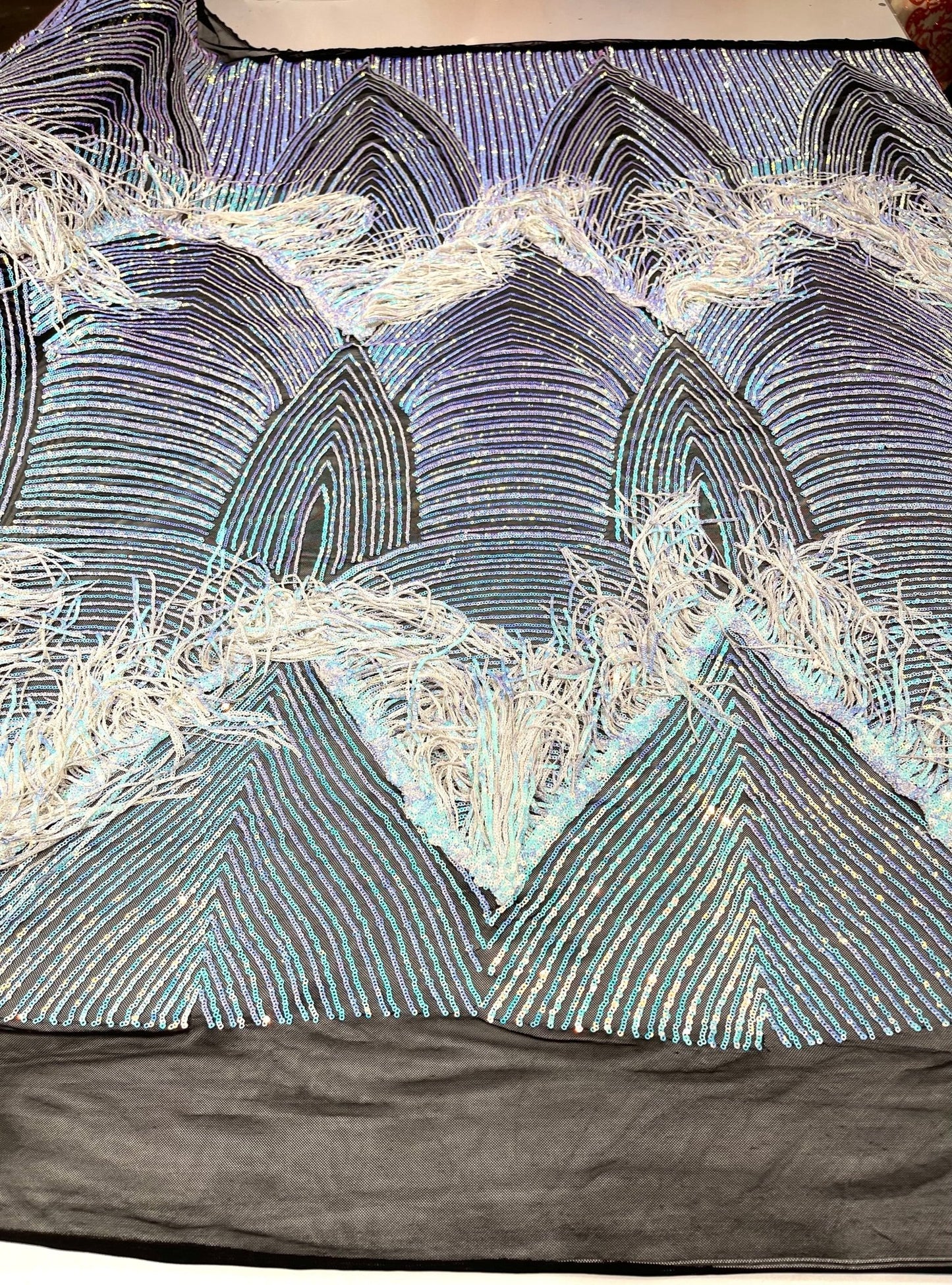 Fringe sequin Fabric 54” Wide| New Creations Fabric & Foam Inc. - New Creations Fabric & Foam Inc