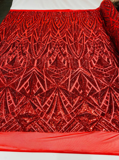 Geometric Sequin Fabric 54” Wide| New Creations Fabric & Foam Inc. - New Creations Fabric & Foam Inc