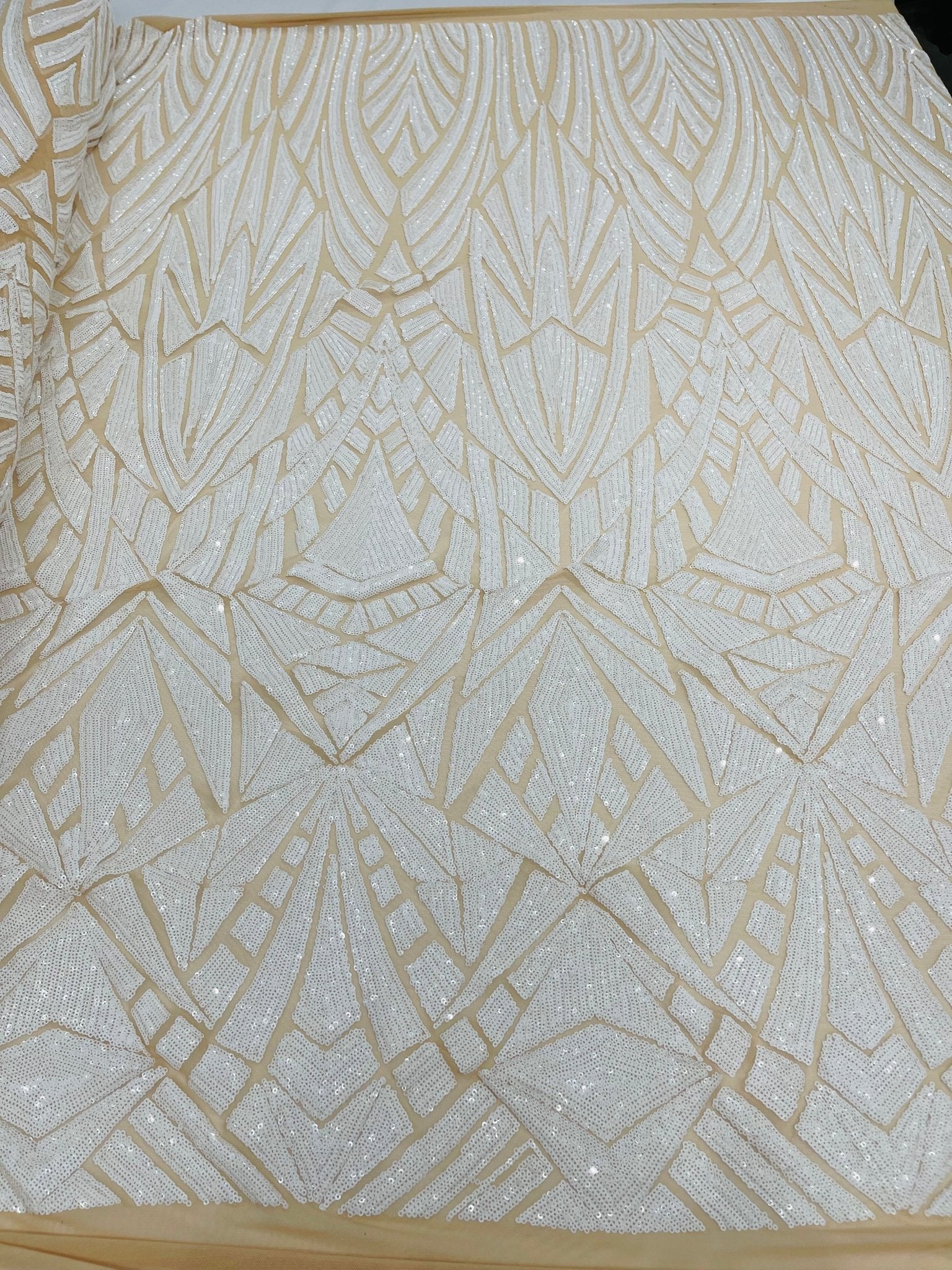 Geometric Sequin Fabric 54” Wide| New Creations Fabric & Foam Inc. - New Creations Fabric & Foam Inc