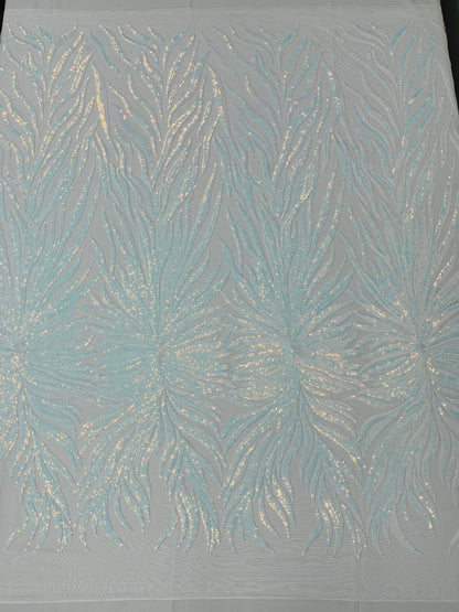 Phoenix Sequin Feather Fabric 54” Wide| New Creations Fabric & Foam Inc.