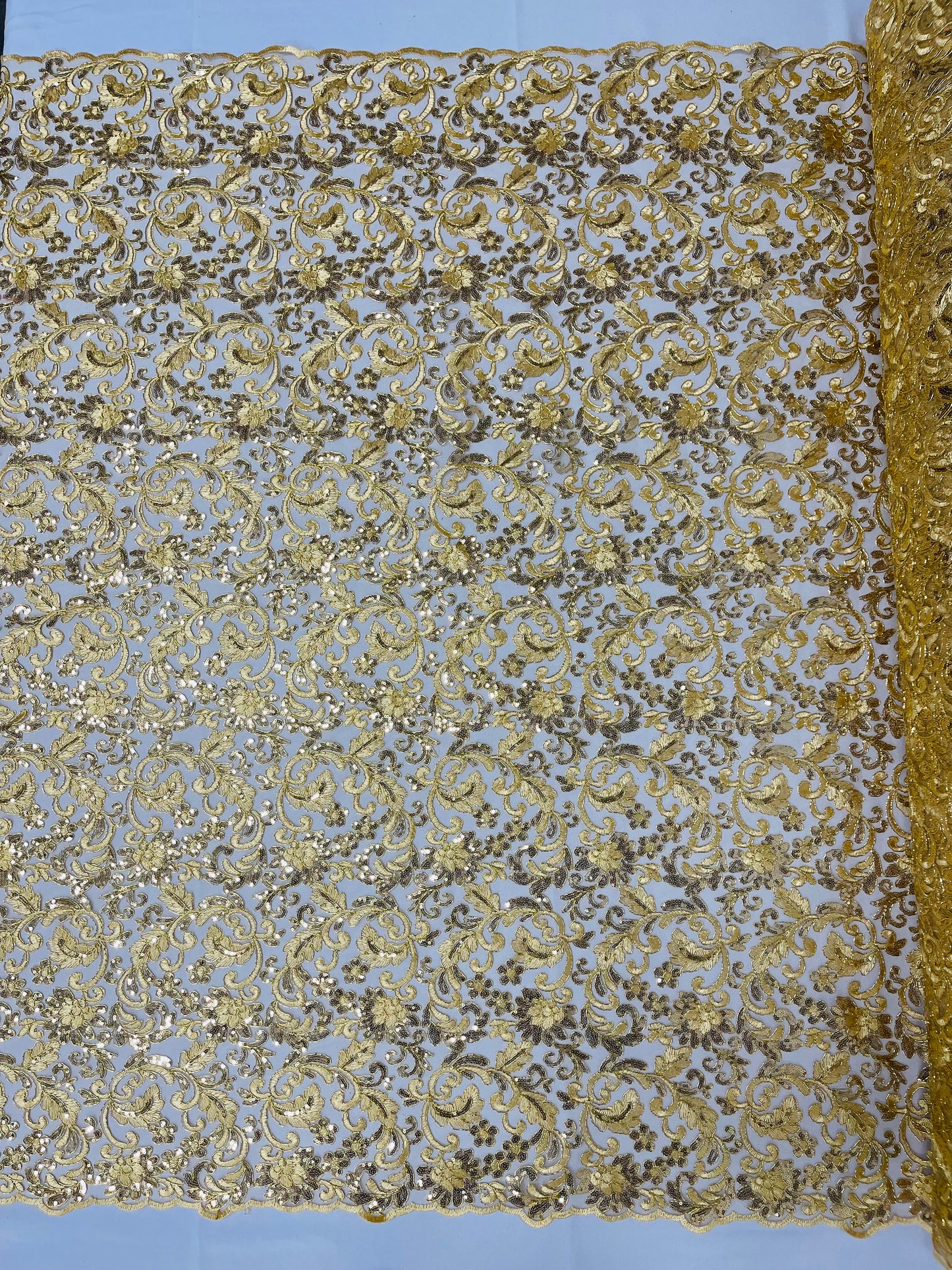 Angela Metallic corded lace 54" Wide| New Creations Fabric & Foam Inc.