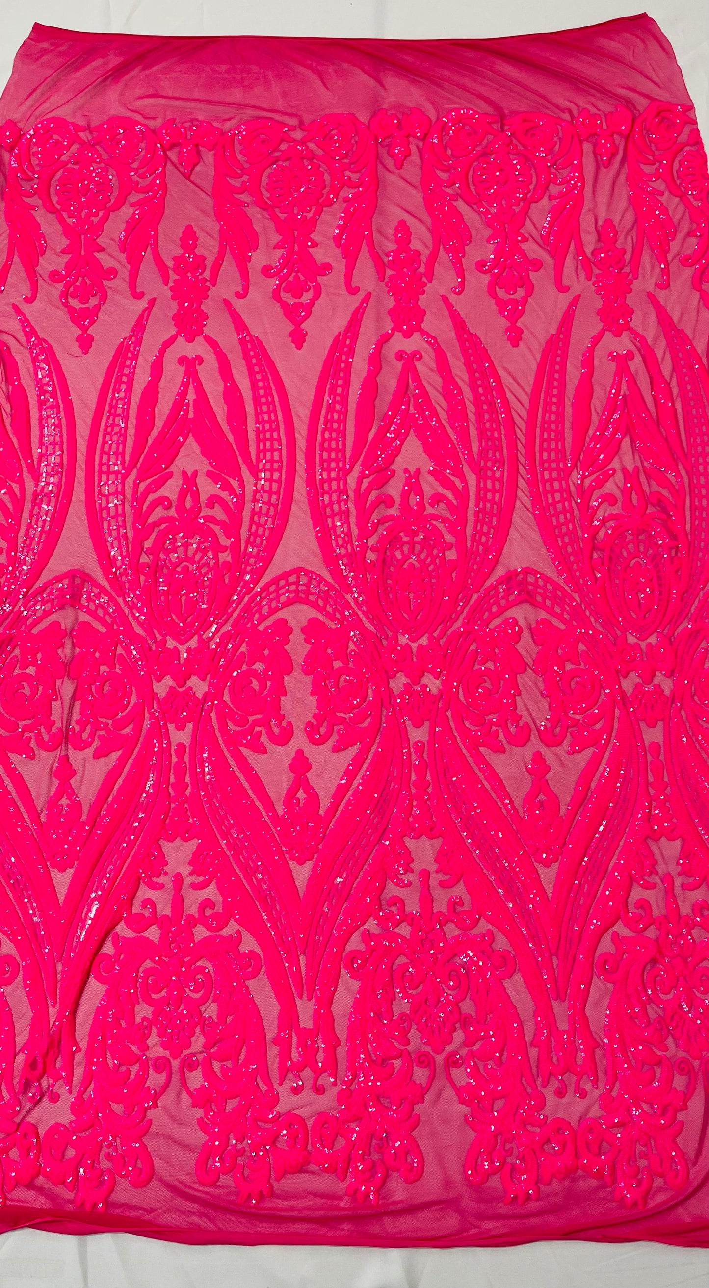 Big Sequin Damask Fabric 54” Wide| New Creations Fabric & Foam Inc.